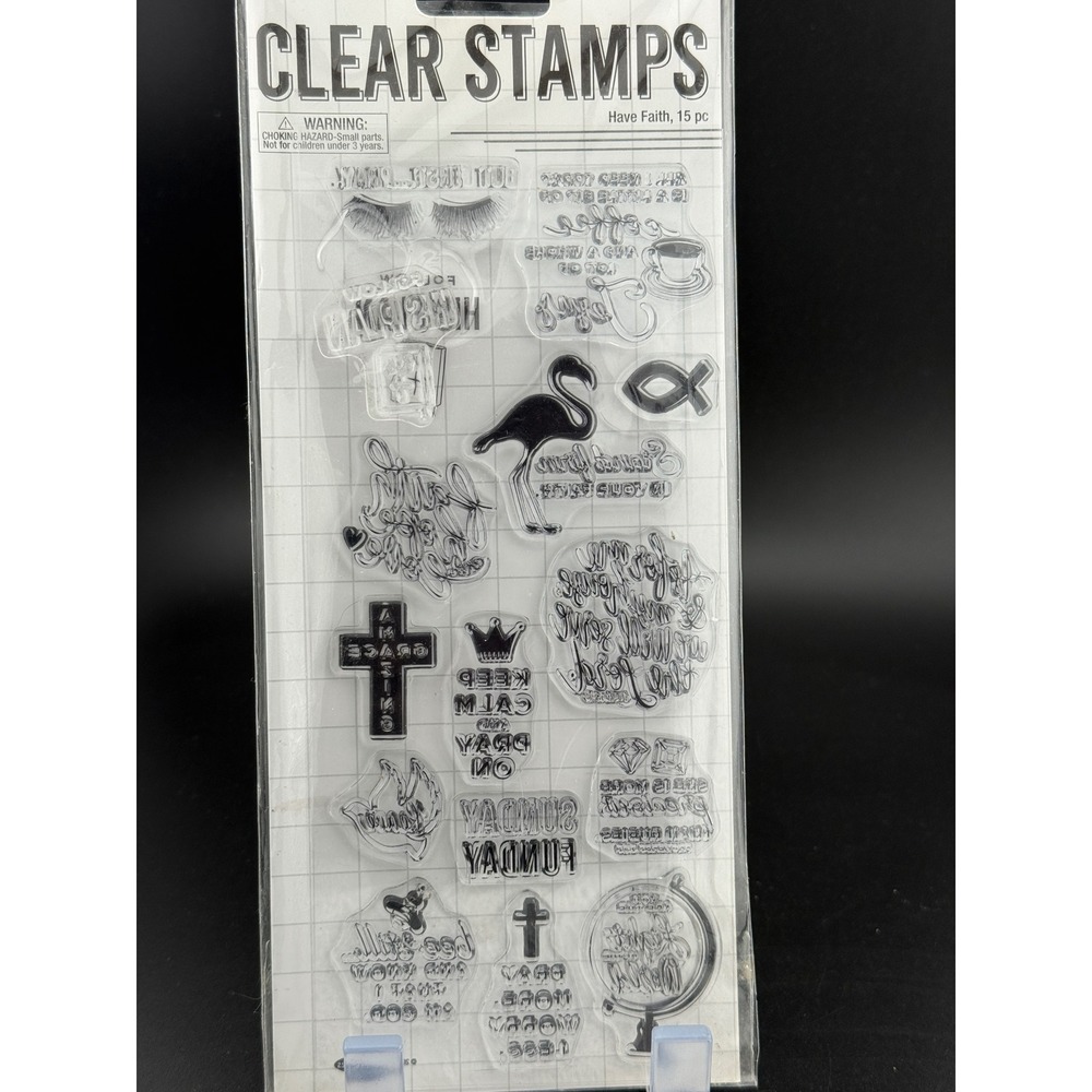 Stampabilities Have Faith Clear Stamps 15pc Set Religious Christian Scrapbooking